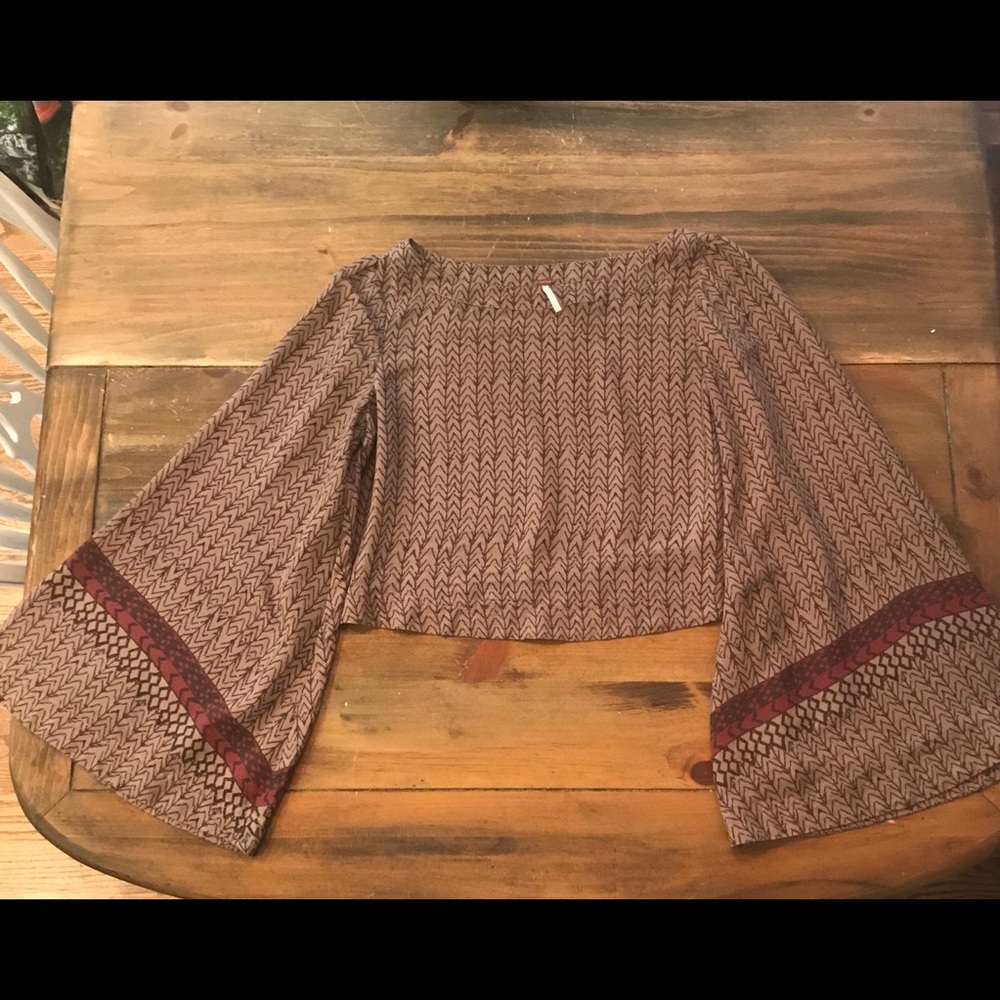 FREE PEOPLE bell sleeve crop top